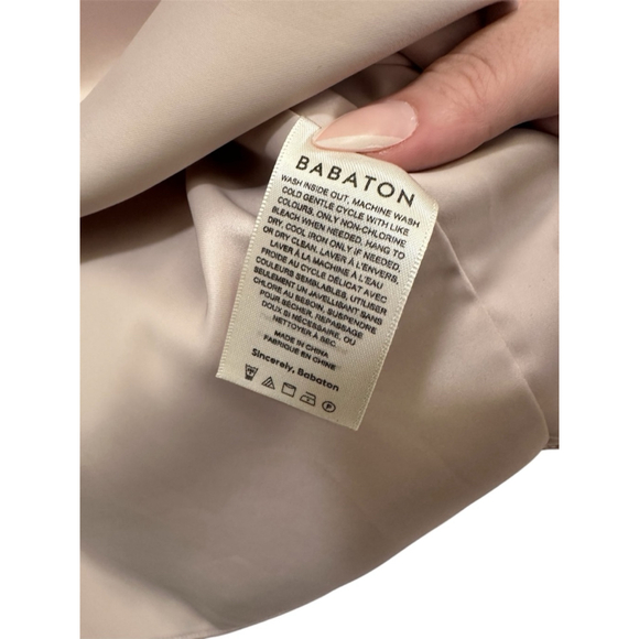 Aritzia Babaton Midi Satin Slit Dress, Size 8, Blush Pink / Pearl - Picture 8 of 10